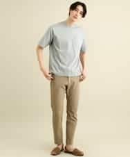 KHKGP40029 a.v.v MEN(アー・ヴェ・ヴェ) 【S-XXL/多機能】シルケットスムースワイドシルエットカットソー ブルー