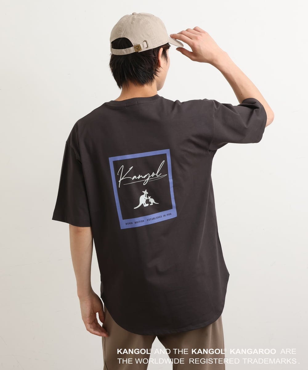 KHKGS15049 a.v.v MEN(アー・ヴェ・ヴェ) 【コラボ/KANGOL】スクエアプリントTシャツ ホワイト