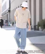 KHKGS15049 a.v.v MEN(アー・ヴェ・ヴェ) 【コラボ/KANGOL】スクエアプリントTシャツ ホワイト