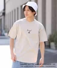 KHKGS15049 a.v.v MEN(アー・ヴェ・ヴェ) 【コラボ/KANGOL】スクエアプリントTシャツ ホワイト