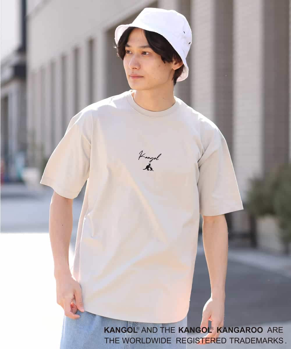 KHKGS15049 a.v.v MEN(アー・ヴェ・ヴェ) 【コラボ/KANGOL】スクエアプリントTシャツ ホワイト