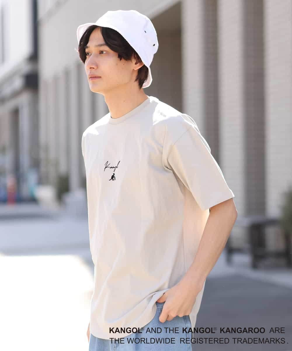 KHKGS15049 a.v.v MEN(アー・ヴェ・ヴェ) 【コラボ/KANGOL】スクエアプリントTシャツ ホワイト