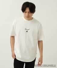 KHKGS15049 a.v.v MEN(アー・ヴェ・ヴェ) 【コラボ/KANGOL】スクエアプリントTシャツ ホワイト