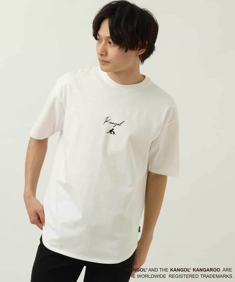 KHKGS15049 a.v.v MEN(アー・ヴェ・ヴェ) 【コラボ/KANGOL】スクエアプリントTシャツ ホワイト