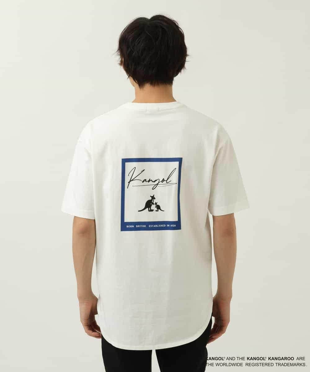 KHKGS15049 a.v.v MEN(アー・ヴェ・ヴェ) 【コラボ/KANGOL】スクエアプリントTシャツ ホワイト