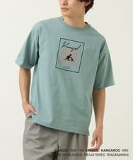 KHKGS16049 a.v.v MEN(アー・ヴェ・ヴェ) 【コラボ/KANGOL】スクエアプリントワイドTシャツ グリーン