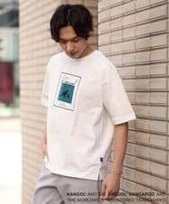 KHKGS16049 a.v.v MEN(アー・ヴェ・ヴェ) 【コラボ/KANGOL】スクエアプリントワイドTシャツ グリーン