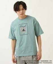 KHKGS16049 a.v.v MEN(アー・ヴェ・ヴェ) 【コラボ/KANGOL】スクエアプリントワイドTシャツ グリーン