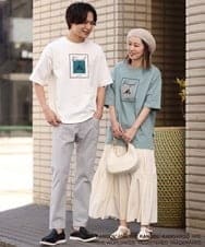 KHKGS16049 a.v.v MEN(アー・ヴェ・ヴェ) 【コラボ/KANGOL】スクエアプリントワイドTシャツ グリーン