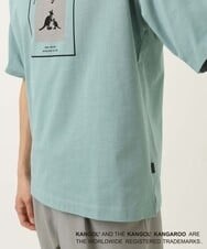 KHKGS16049 a.v.v MEN(アー・ヴェ・ヴェ) 【コラボ/KANGOL】スクエアプリントワイドTシャツ グリーン