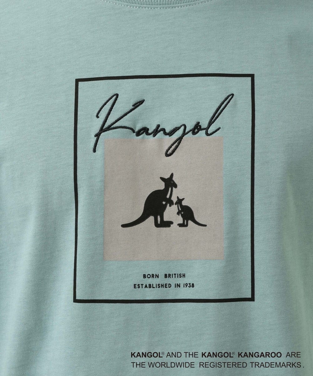 KHKGS16049 a.v.v MEN(アー・ヴェ・ヴェ) 【コラボ/KANGOL】スクエアプリントワイドTシャツ グリーン