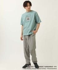 KHKGS16049 a.v.v MEN(アー・ヴェ・ヴェ) 【コラボ/KANGOL】スクエアプリントワイドTシャツ グリーン