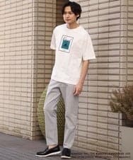 KHKGS16049 a.v.v MEN(アー・ヴェ・ヴェ) 【コラボ/KANGOL】スクエアプリントワイドTシャツ グリーン