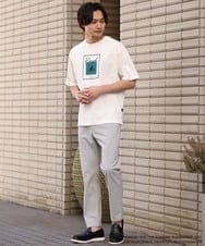 KHKGS16049 a.v.v MEN(アー・ヴェ・ヴェ) 【コラボ/KANGOL】スクエアプリントワイドTシャツ グリーン