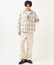 KHKGS25034 a.v.v MEN(アー・ヴェ・ヴェ) スクエアプリントTシャツ ラベンダー
