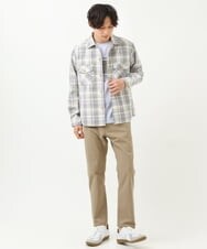KHKGS25034 a.v.v MEN(アー・ヴェ・ヴェ) スクエアプリントTシャツ ラベンダー