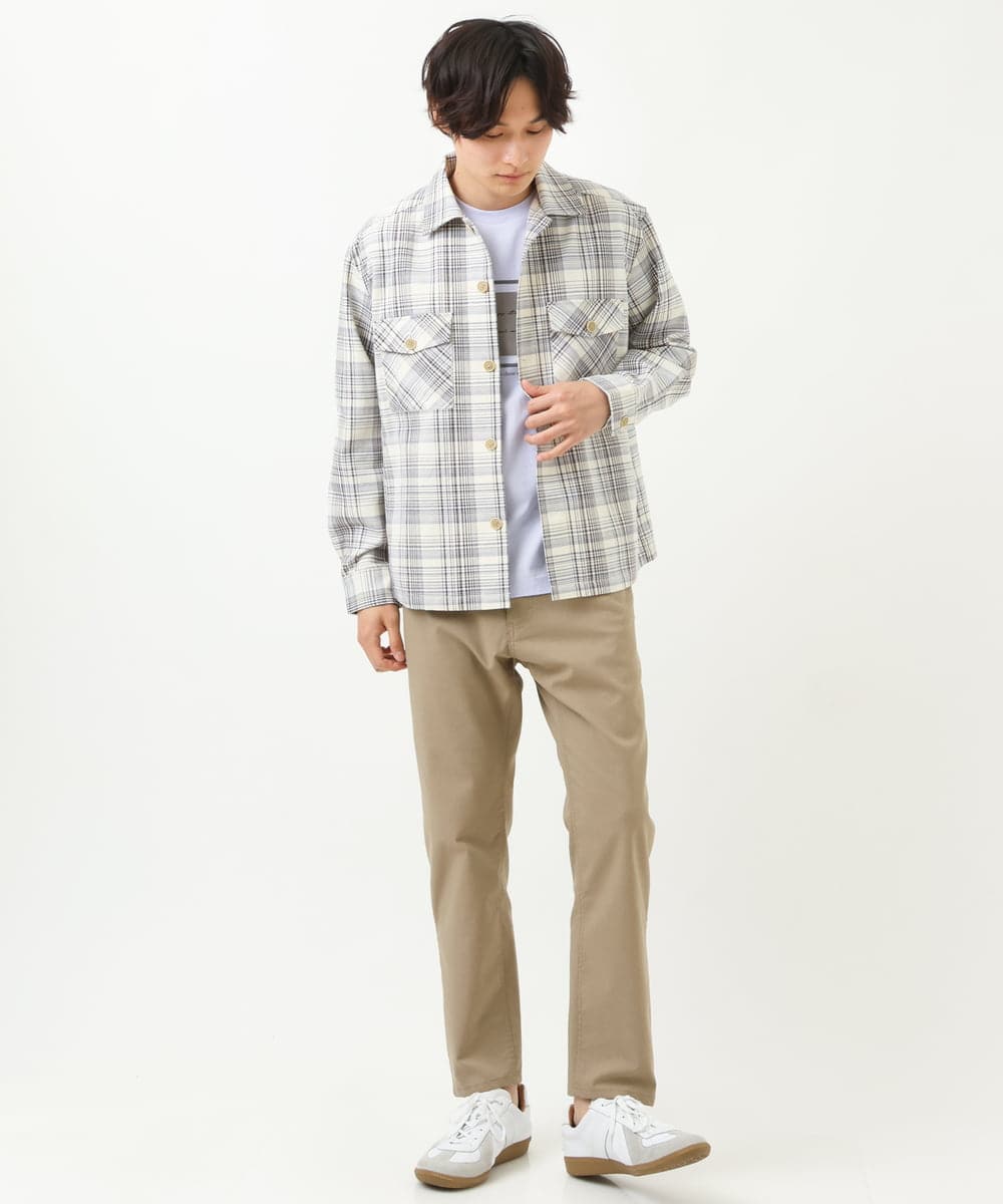KHKGS25034 a.v.v MEN(アー・ヴェ・ヴェ) スクエアプリントTシャツ ラベンダー