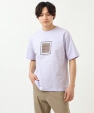 KHKGS25034 a.v.v MEN(アー・ヴェ・ヴェ) スクエアプリントTシャツ ラベンダー