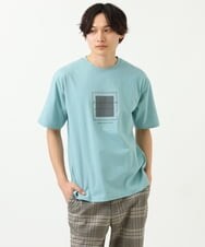 KHKGS25034 a.v.v MEN(アー・ヴェ・ヴェ) スクエアプリントTシャツ ラベンダー