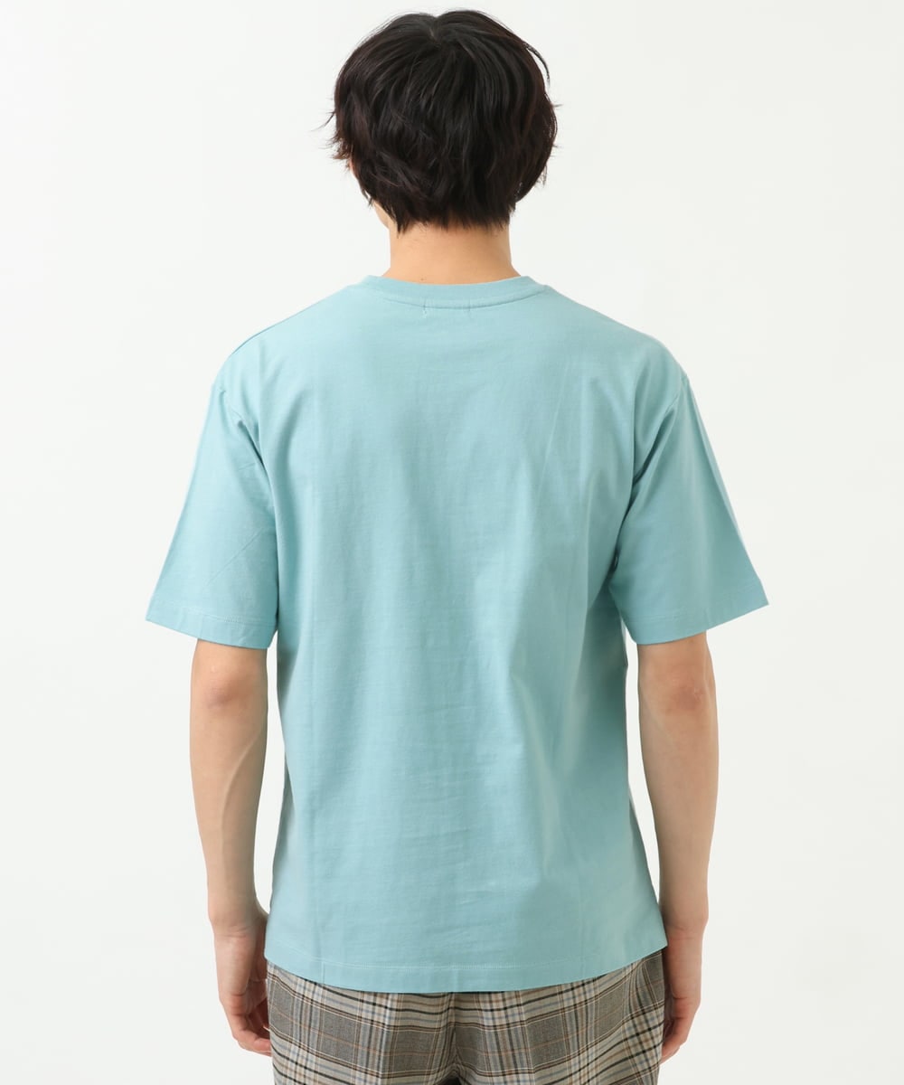 KHKGS25034 a.v.v MEN(アー・ヴェ・ヴェ) スクエアプリントTシャツ ラベンダー