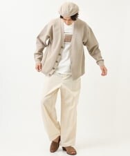 KHKGS25034 a.v.v MEN(アー・ヴェ・ヴェ) スクエアプリントTシャツ ラベンダー