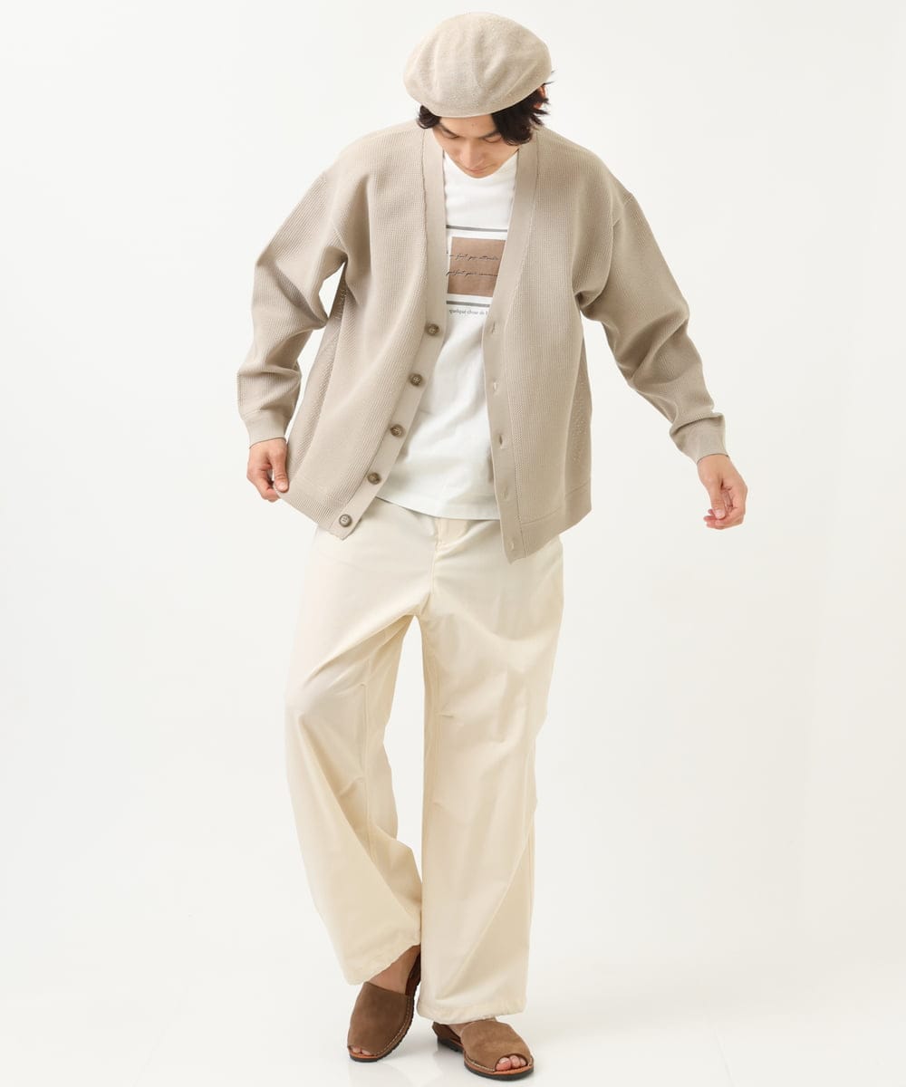 KHKGS25034 a.v.v MEN(アー・ヴェ・ヴェ) スクエアプリントTシャツ ラベンダー