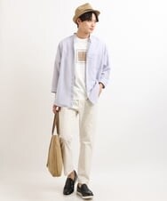 KHKGS25034 a.v.v MEN(アー・ヴェ・ヴェ) スクエアプリントTシャツ ラベンダー