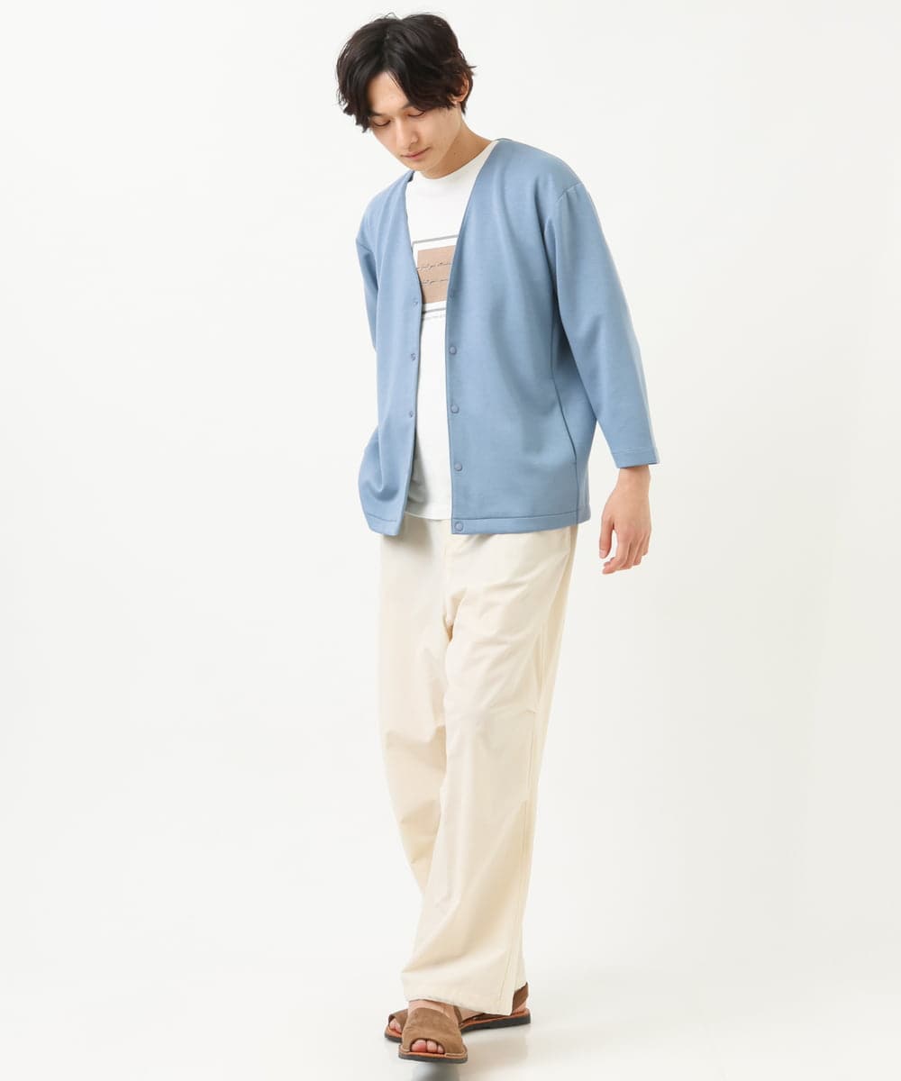 KHKGS25034 a.v.v MEN(アー・ヴェ・ヴェ) スクエアプリントTシャツ ラベンダー