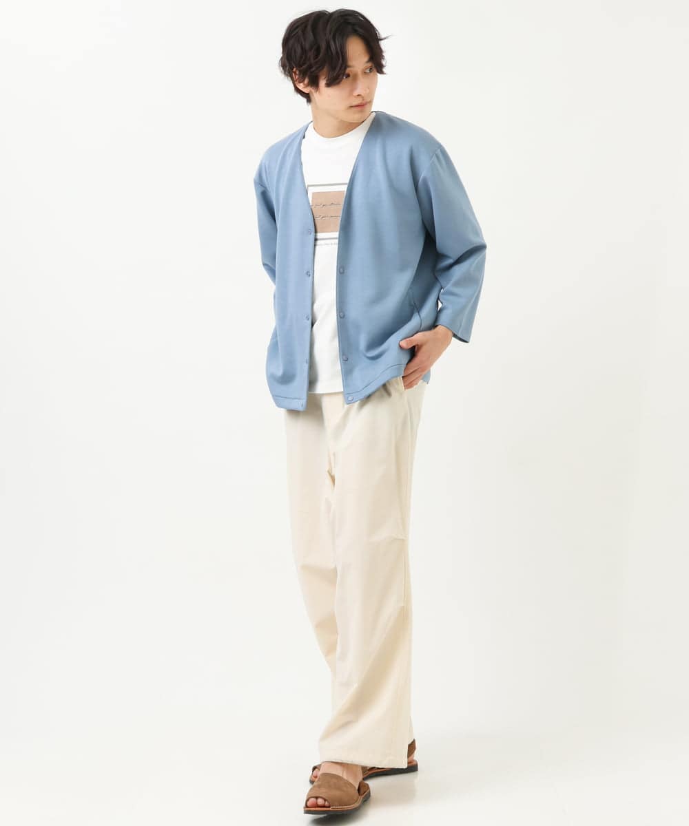 KHKGS25034 a.v.v MEN(アー・ヴェ・ヴェ) スクエアプリントTシャツ ラベンダー