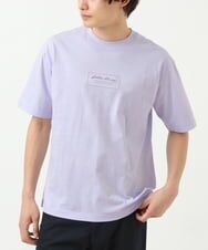 KHKGS29029 a.v.v MEN(アー・ヴェ・ヴェ) 【S-XXL】ミニロゴプリントセミワイドカットソー ラベンダー