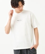 KHKGS29029 a.v.v MEN(アー・ヴェ・ヴェ) 【S-XXL】ミニロゴプリントセミワイドカットソー ホワイト