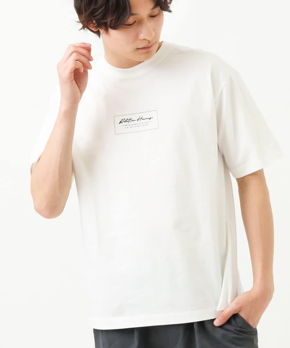 KHKGS29029 a.v.v MEN(アー・ヴェ・ヴェ) 【接触冷感/S-XXL】ミニロゴセミワイドTシャツ ホワイト