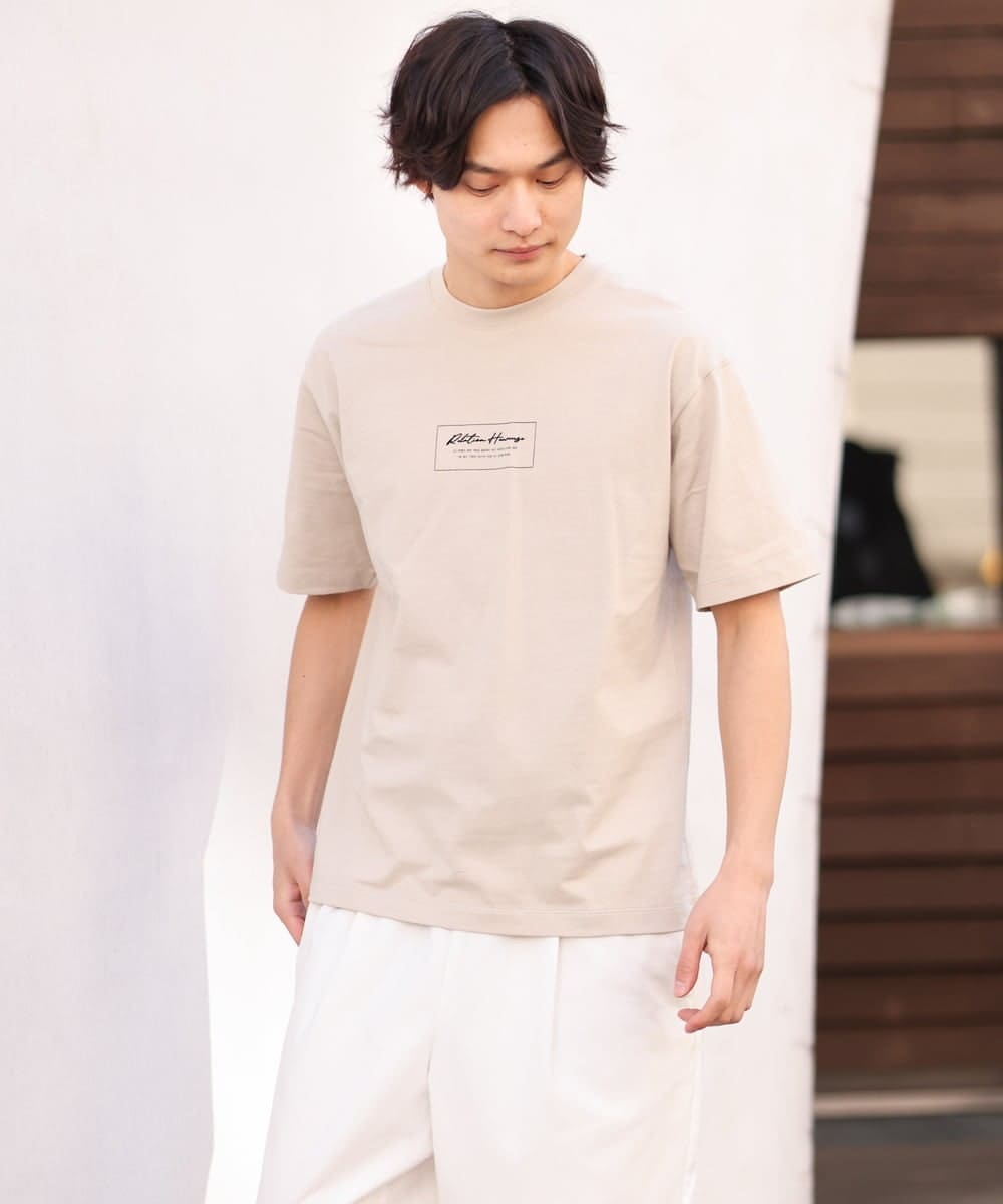 KHKGS29029 a.v.v MEN(アー・ヴェ・ヴェ) 【接触冷感/S-XXL】ミニロゴセミワイドTシャツ ホワイト