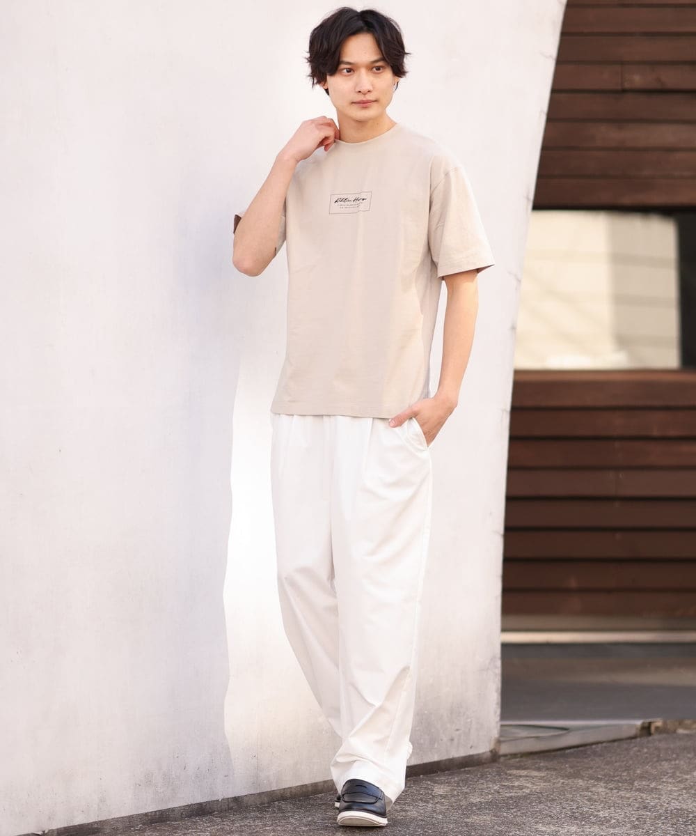 KHKGS29029 a.v.v MEN(アー・ヴェ・ヴェ) 【接触冷感/S-XXL】ミニロゴセミワイドTシャツ ホワイト