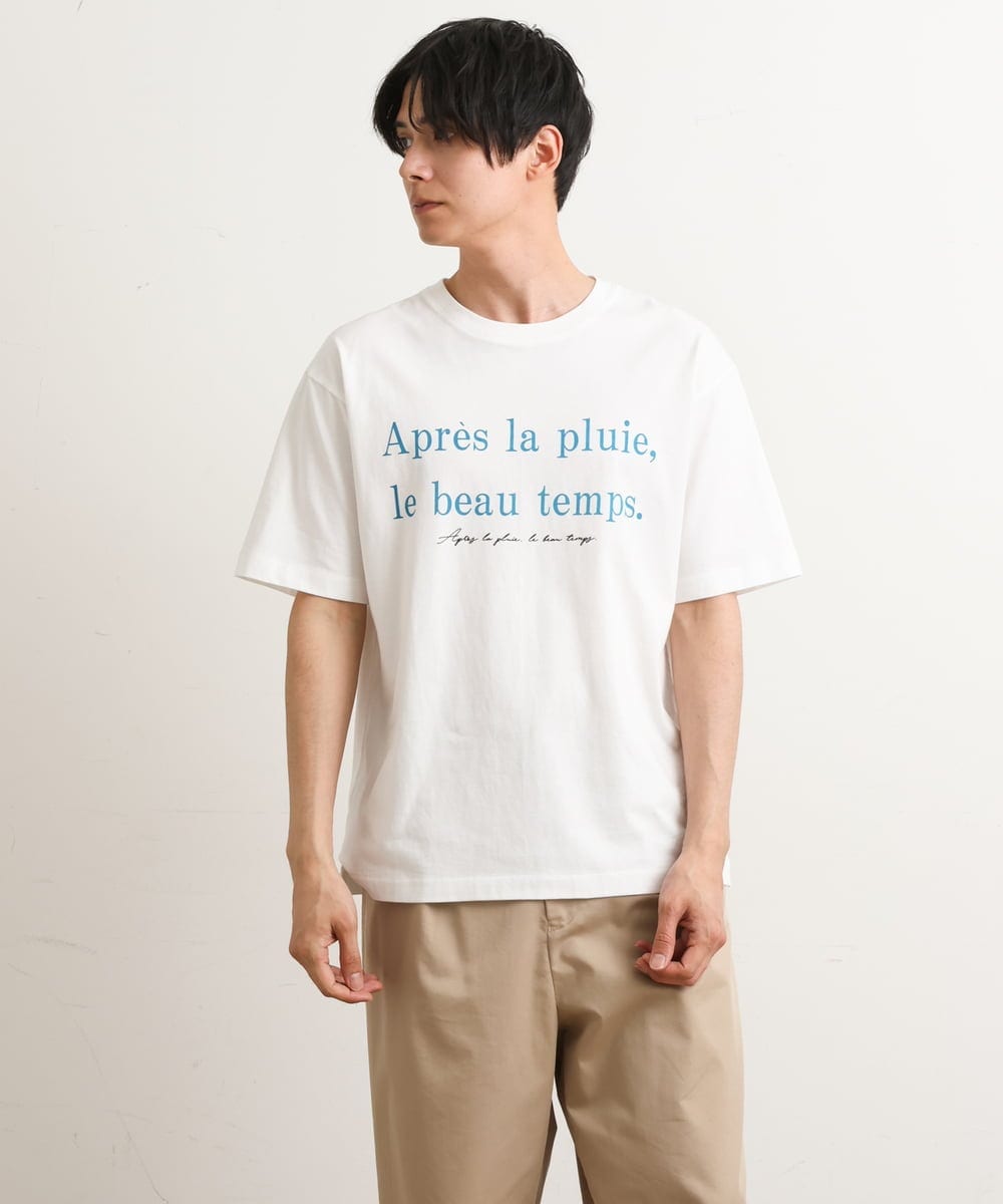 KHKGS30034 a.v.v MEN(アー・ヴェ・ヴェ) 【接触冷感】カラーロゴワイドTシャツ ブルー