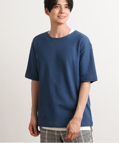 KHKGS35044 a.v.v MEN 【S-XXL/2SET】ハニカムダブルフェイスカットソー（タンクトップ付）