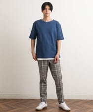 KHKGS35044 a.v.v MEN(アー・ヴェ・ヴェ) 【S-XXL/2SET】ハニカムダブルフェイスカットソー（タンクトップ付） ネイビー