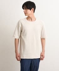 KHKGS35044 a.v.v MEN(アー・ヴェ・ヴェ) 【S-XXL/2SET】ハニカムダブルフェイスカットソー（タンクトップ付） ネイビー