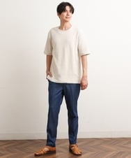 KHKGS35044 a.v.v MEN(アー・ヴェ・ヴェ) 【S-XXL/2SET】ハニカムダブルフェイスカットソー（タンクトップ付） ネイビー