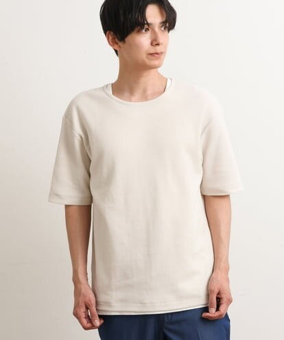 KHKGS35044 a.v.v MEN 【S-XXL/2SET】ハニカムダブルフェイスカットソー（タンクトップ付）