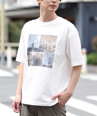 KHKGS39044 a.v.v MEN 【接触冷感】PARISフォトワイドTシャツ(TRAVELシリーズ）