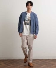 KHKGS39044 a.v.v MEN(アー・ヴェ・ヴェ) 【接触冷感】PARISフォトワイドTシャツ(TRAVELシリーズ） ホワイト