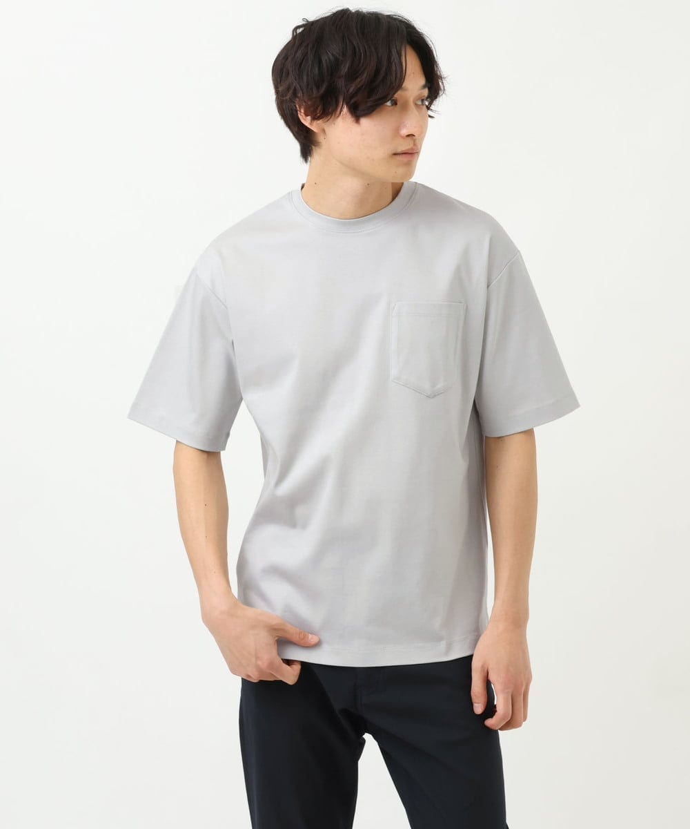 KHKGS40034 a.v.v MEN(アー・ヴェ・ヴェ) 【接触冷感/S-XXL】シルケットスムースワイドシルエットTシャツ ピンク