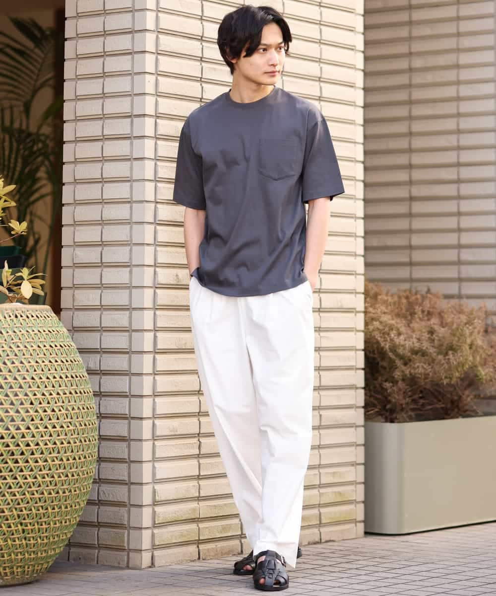 KHKGS40034 a.v.v MEN(アー・ヴェ・ヴェ) 【接触冷感/S-XXL】シルケットスムースワイドシルエットTシャツ ピンク