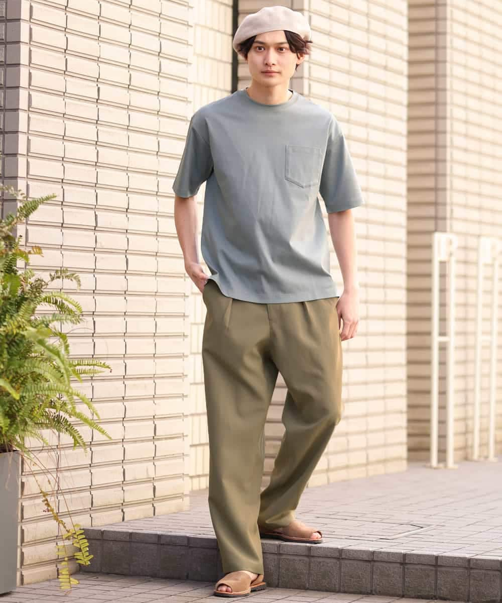 KHKGS40034 a.v.v MEN(アー・ヴェ・ヴェ) 【接触冷感/S-XXL】シルケットスムースワイドシルエットTシャツ ピンク