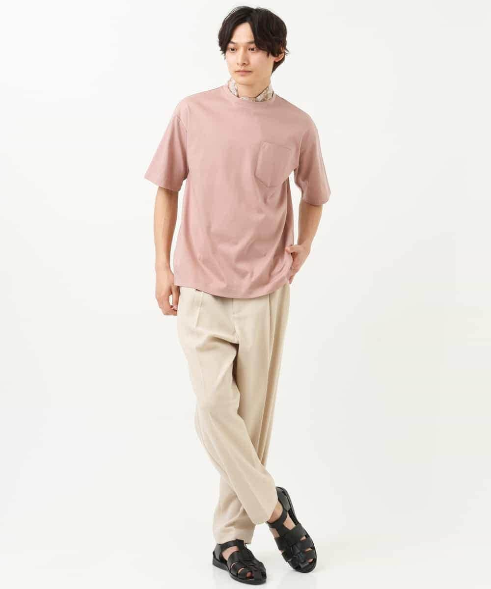 KHKGS40034 a.v.v MEN(アー・ヴェ・ヴェ) 【接触冷感/S-XXL】シルケットスムースワイドシルエットTシャツ ピンク