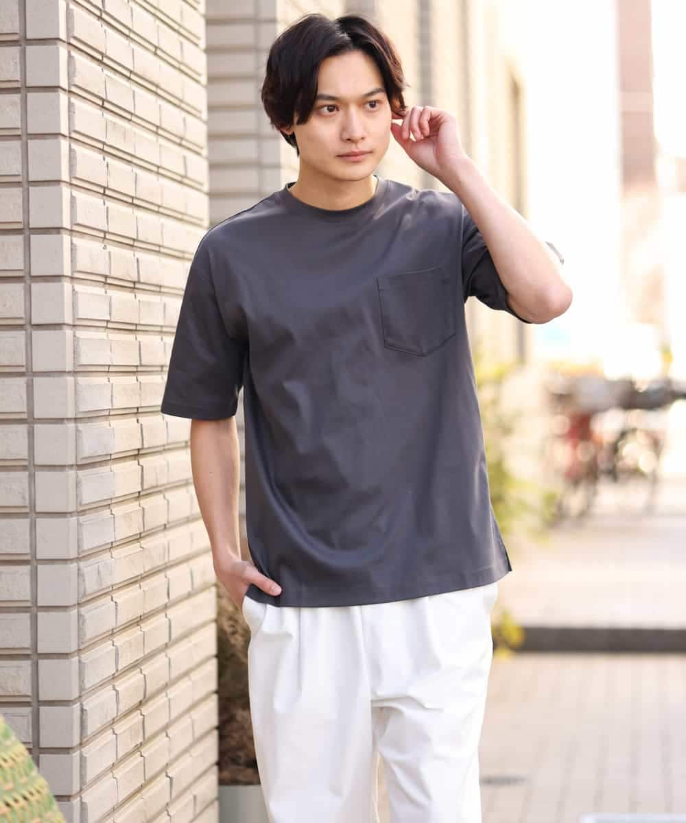 KHKGS40034 a.v.v MEN(アー・ヴェ・ヴェ) 【接触冷感/S-XXL】シルケットスムースワイドシルエットTシャツ ピンク