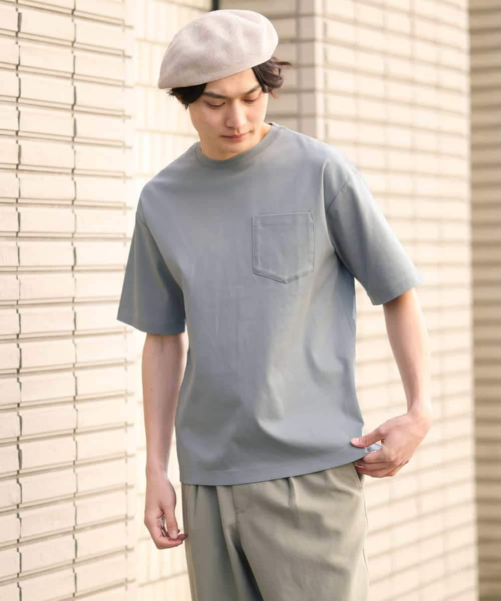 KHKGS40034 a.v.v MEN(アー・ヴェ・ヴェ) 【接触冷感/S-XXL】シルケットスムースワイドシルエットTシャツ ピンク