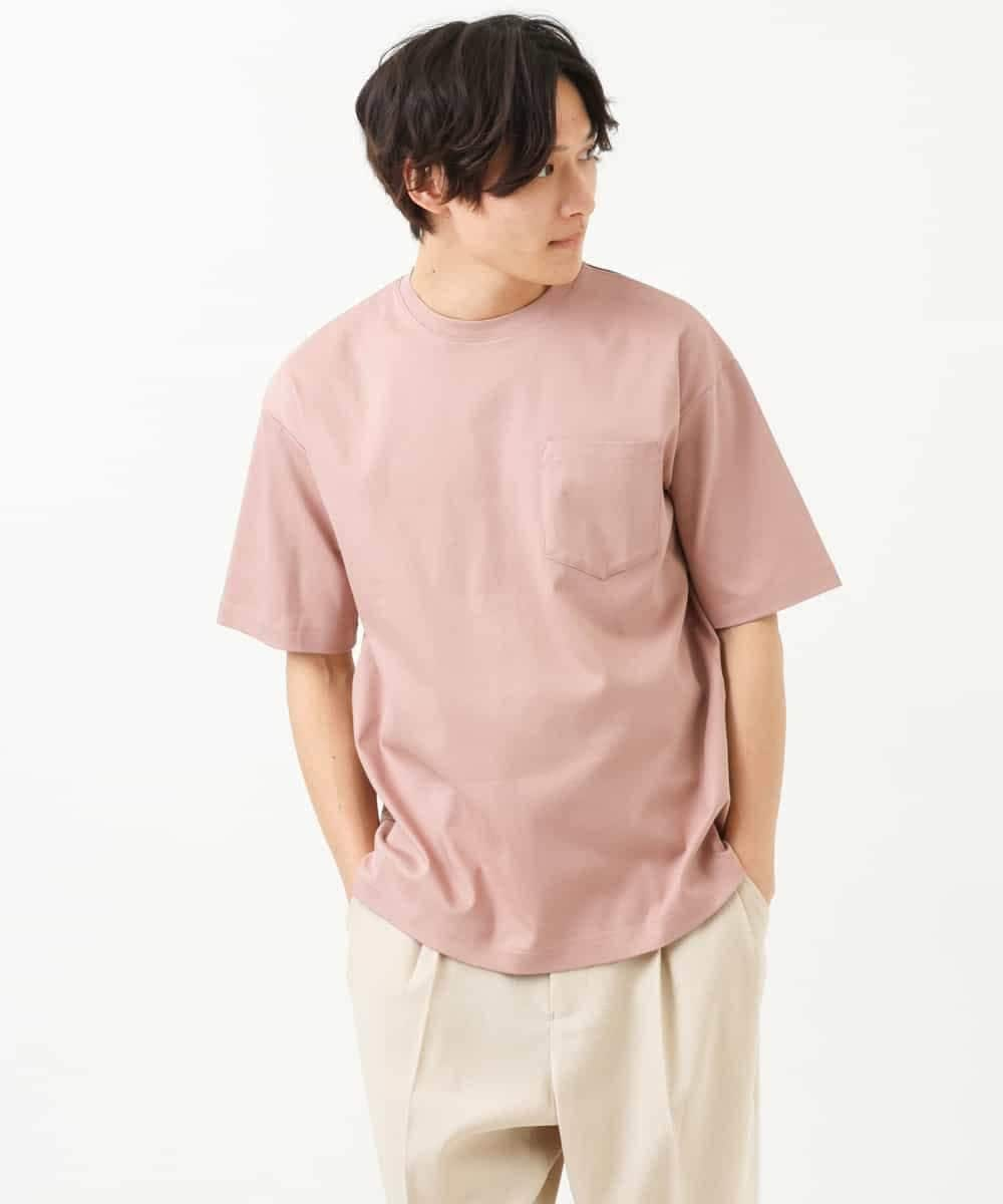 KHKGS40034 a.v.v MEN(アー・ヴェ・ヴェ) 【接触冷感/S-XXL】シルケットスムースワイドシルエットTシャツ ピンク