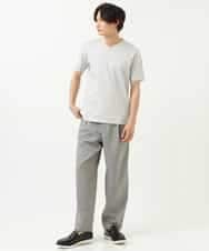 KHKGS41034 a.v.v MEN(アー・ヴェ・ヴェ) 【接触冷感/S-XXL】シルケットスムースVネックTシャツ ライトグレー